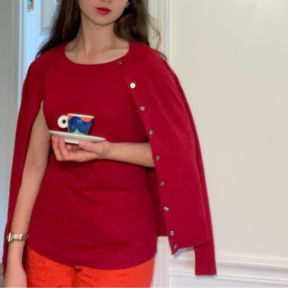 Raspberry Cardigan And Shell Set - image 1